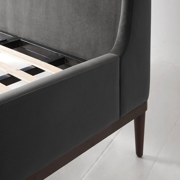 Swyft Bed 02 Charcoal Grey Velvet Bed Frame, 180 x 200 cm