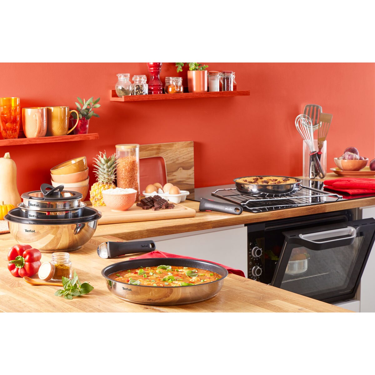 Tefal Ingenio Emotion Stainless Steel Non-Stick Pan Set, 10 Piece