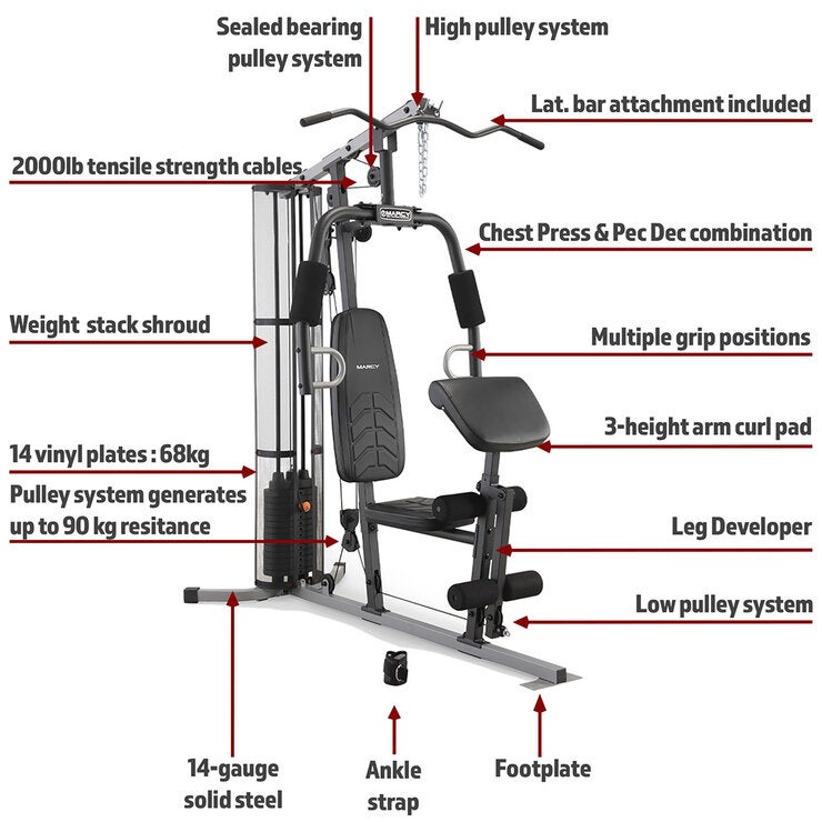 Marcy MWM986 68kg (150lb) Stack Home Gym System Marcy MWM986 68kg (150lb) Stack Home Gym System