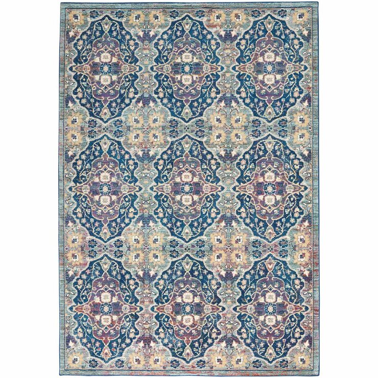 Ankara Global Collection Blue Patterned Rug, 160 x 229 cm