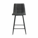Marlow Grey Faux Leather Tapered Back Bar Stool, 2 Pack