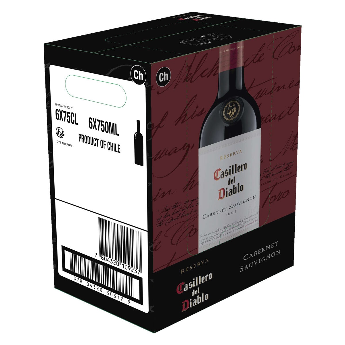 Casillero del Diablo Cabernet Sauvignon, 6 x 75cl