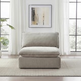 Aiden & Ivy Sereen Beige Fabric Armless Chair