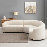 Dolen Beige Fabric 3 Piece Corner Sofa