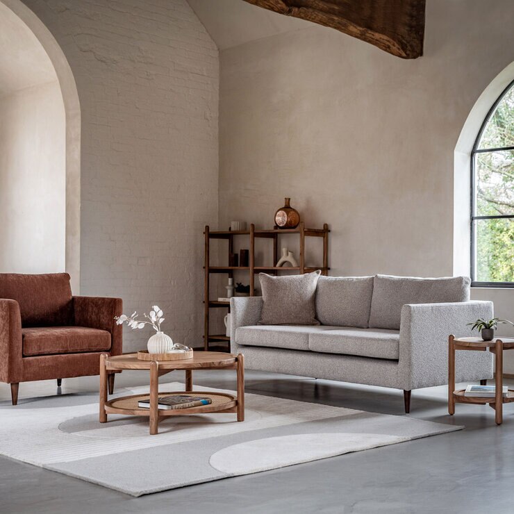 Gallery Gateford Cream Fabric 3 Seater Sofa Gallery Gateford Cream Fabric 3 Seater Sofa
