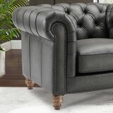 Allington Grey Leather Chesterfield Armchair