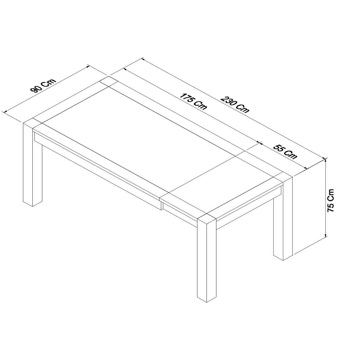 Bentley Designs Milan Dark Oak Extending Dining Table + 6 Chairs, Seats 6-8