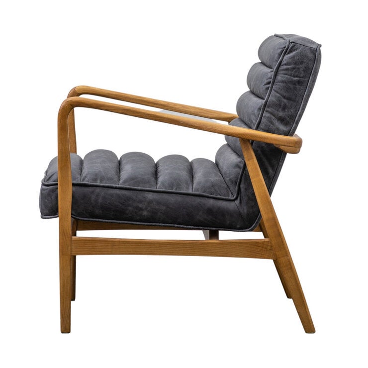 Gallery Datsun Antique Ebony Leather Armchair Gallery Datsun Antique Ebony Leather Armchair