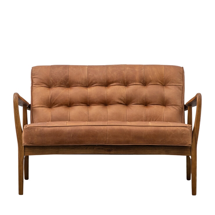 Gallery Humber Vintage Brown Leather 2 Seater Sofa