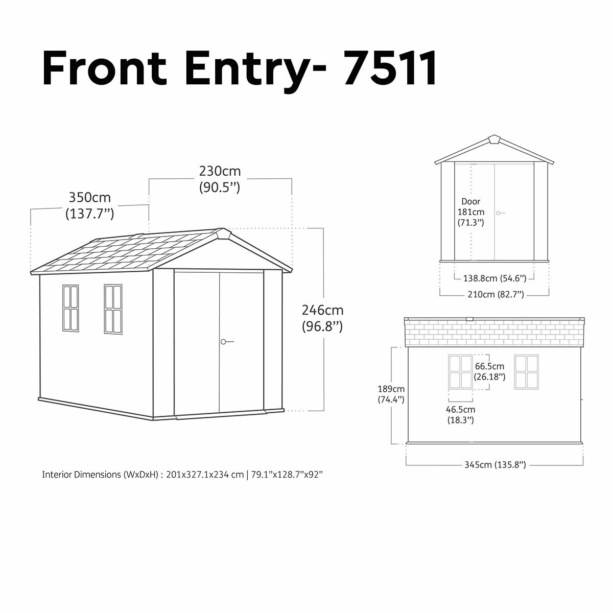 Keter Newton Plus 7ft 6" x 11ft 5" (2.3 x 3.5m) Storage Shed with Front Entry Keter Newton Plus 7ft 6" x 11ft 5" (2.3 x 3.5m) Storage Shed with Front Entry