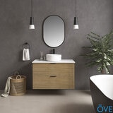 Ove Archie 900mm Wide Wall Mounted Vanity with 2 Drawers in Natural Oak
