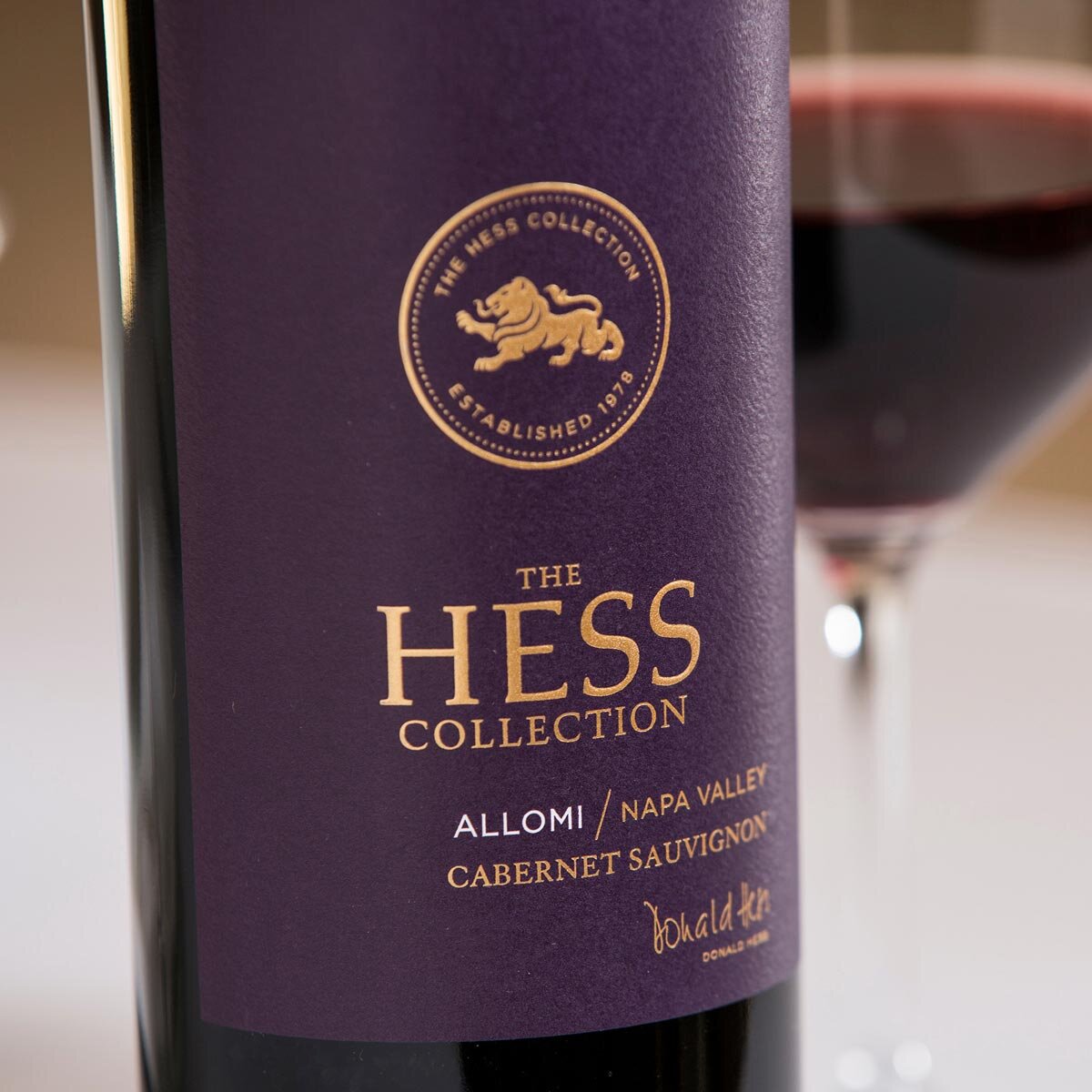 Lifestyle close up image of label