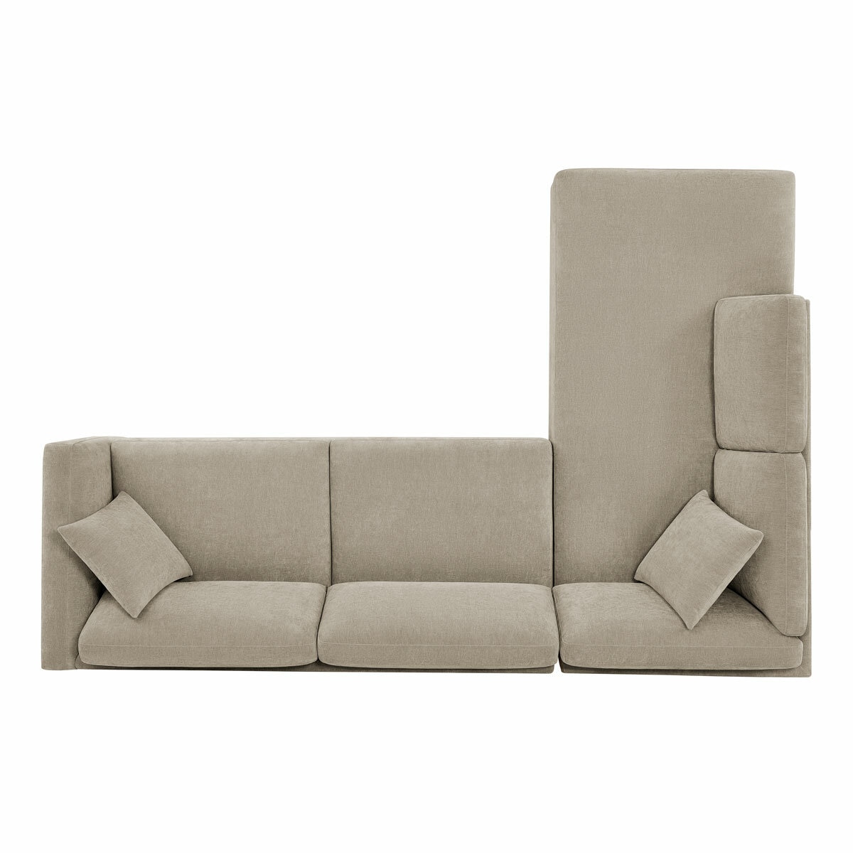 Thomasville Walsen Grey Fabric Corner Sofa with Storage Ottoman, Left Hand Facing