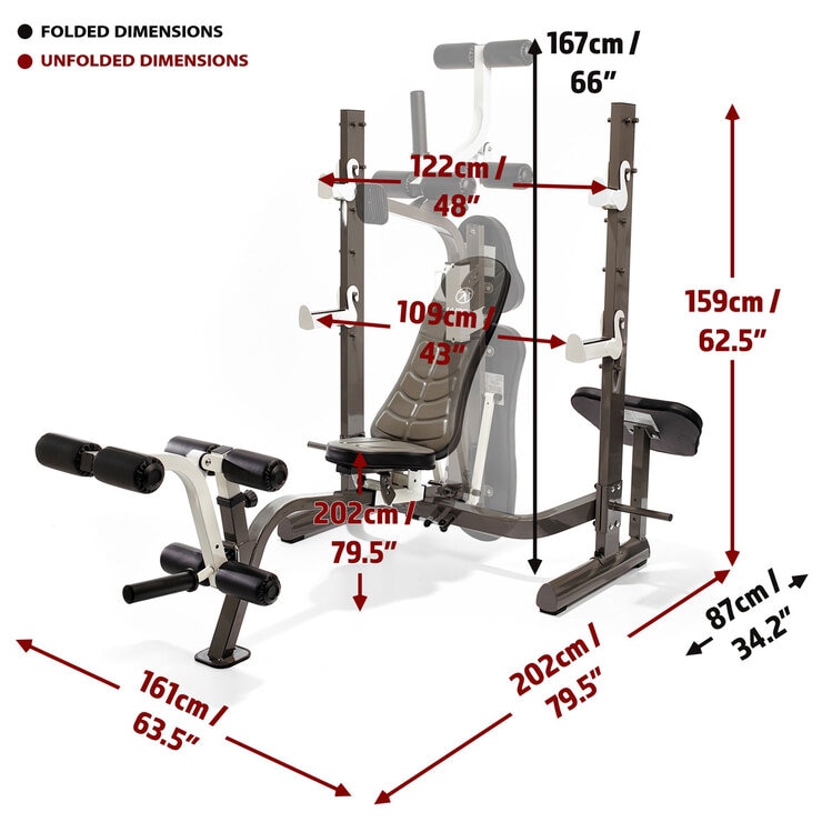 Marcy MWB-70205 Folding Olympic Barbell Bench with Rear Squat Rack Marcy MWB-70205 Folding Olympic Barbell Bench with Rear Squat Rack