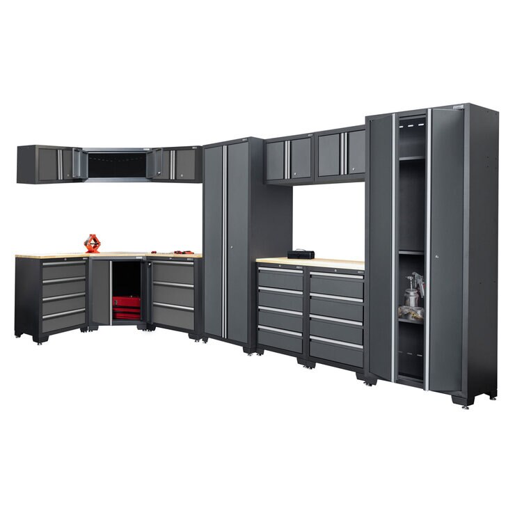 Hilka Garage Bundle 14 Piece Corner & Cabinet Storage Set