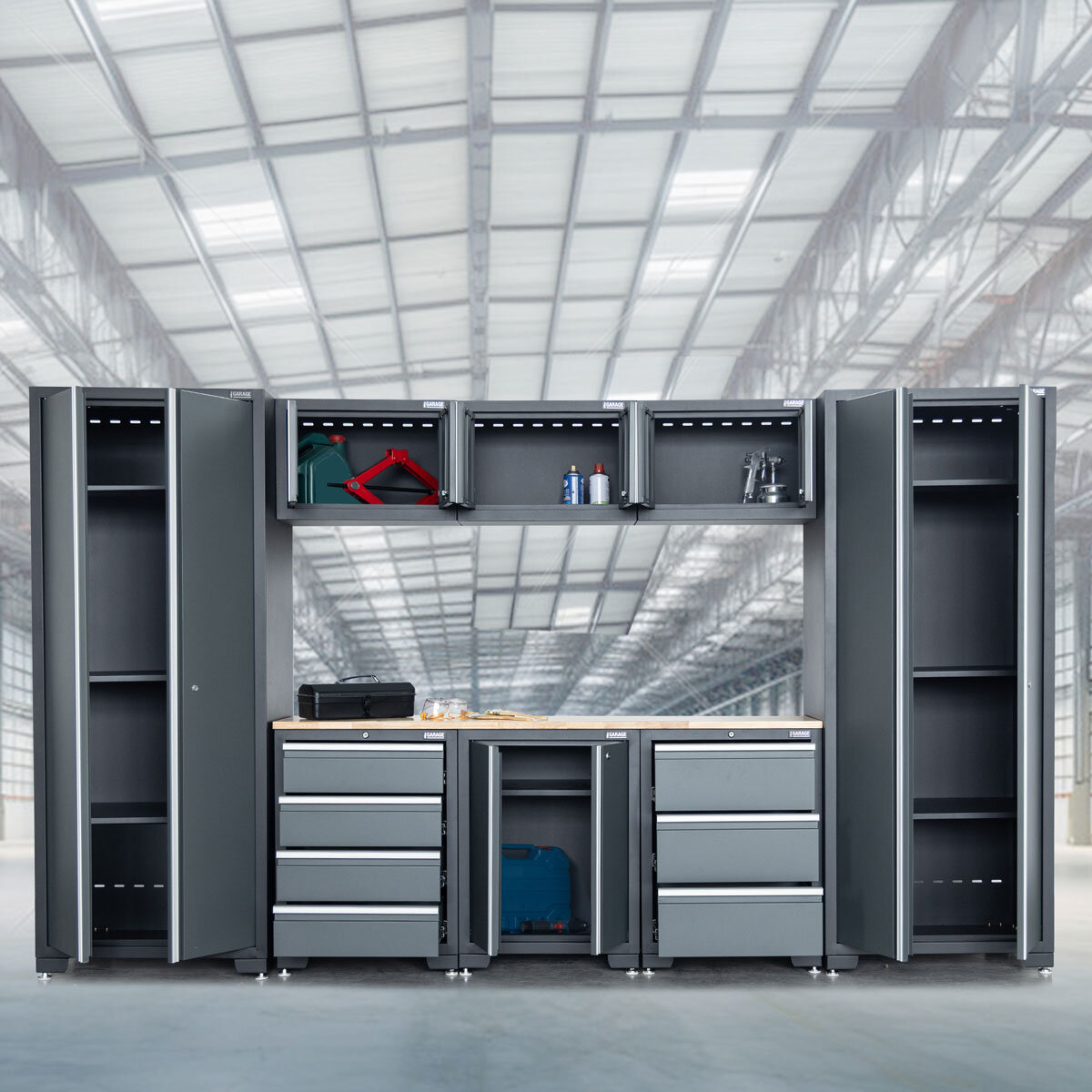 Hilka 24 Gauge Steel 9 Piece Cabinet Set