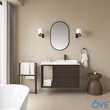 Ove Judy 1000mm Wide Wall Mounted Vanity in Dark Brown
