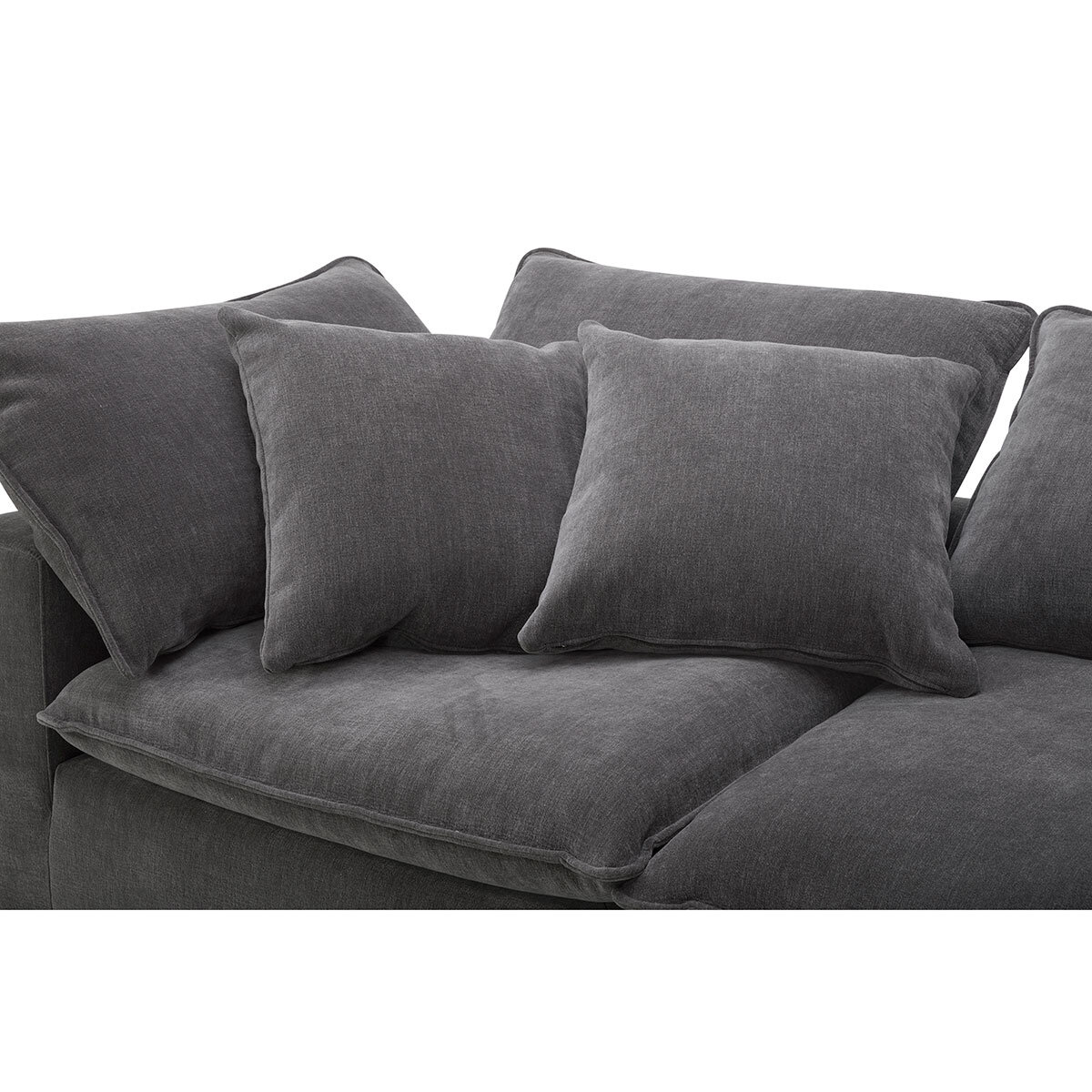 Aiden & Ivy Sereen Dark Grey Fabric 6 Piece Modular Sofa