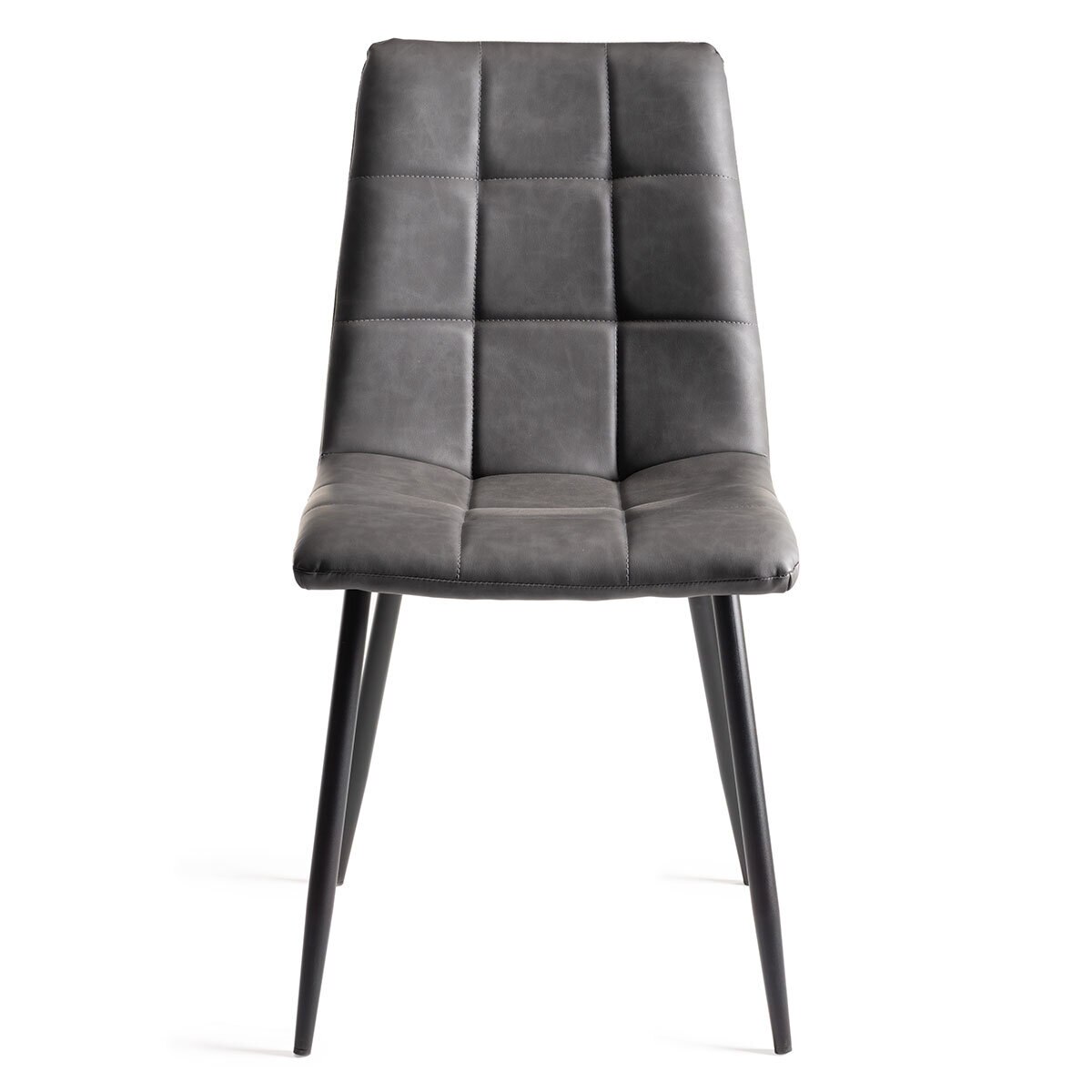 Marlow Grey Faux Leather Tapered Back Dining Chair, 2 Pack