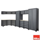 Hilka Garage Bundle 14 Piece Corner & Cabinet Storage Set Hilka Garage Bundle 14 Piece Corner & Cabinet Storage Set