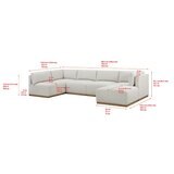 Henredon Murphy Cream 6 Piece Modular Fabric Sofa