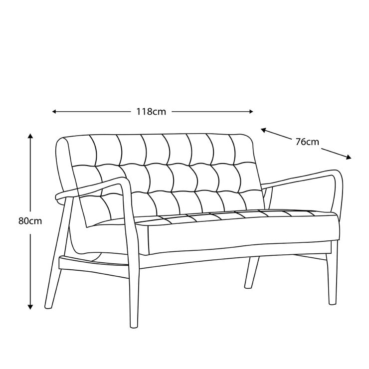 Gallery Humber Vintage Brown Leather 2 Seater Sofa