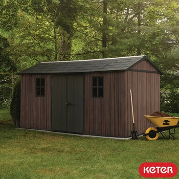 Keter Rosewood 15ft 6" x 7ft 6" (4.7 x 2.3m) Storage Shed with Side Entry