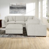 Thomasville Lowell Light Grey Fabric 6 Piece Modular Sofa