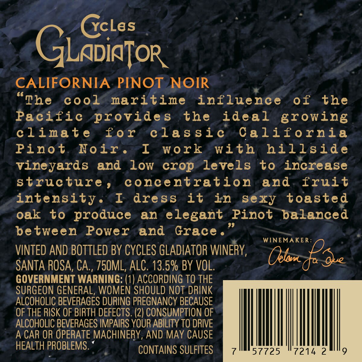 Cycles Gladiator Pinot Noir 2021, 75cl