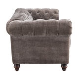 Allington 3 Seater Grey Fabric Chesterfield Sofa