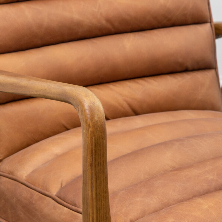 Gallery Datsun Brown Leather Armchair