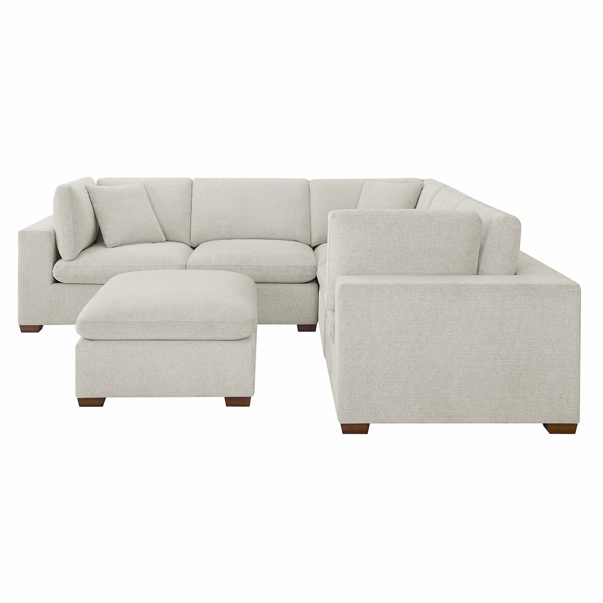 Thomasville Lowell Light Grey Fabric 6 Piece Modular Sofa