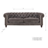 Allington 3 Seater Grey Fabric Chesterfield Sofa