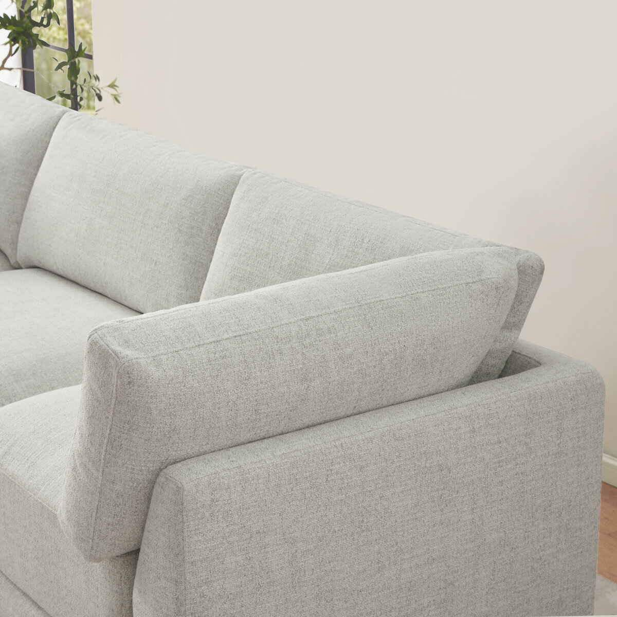 Aiden & Ivy Dayna Grey Fabric 4 Piece Modular Sofa