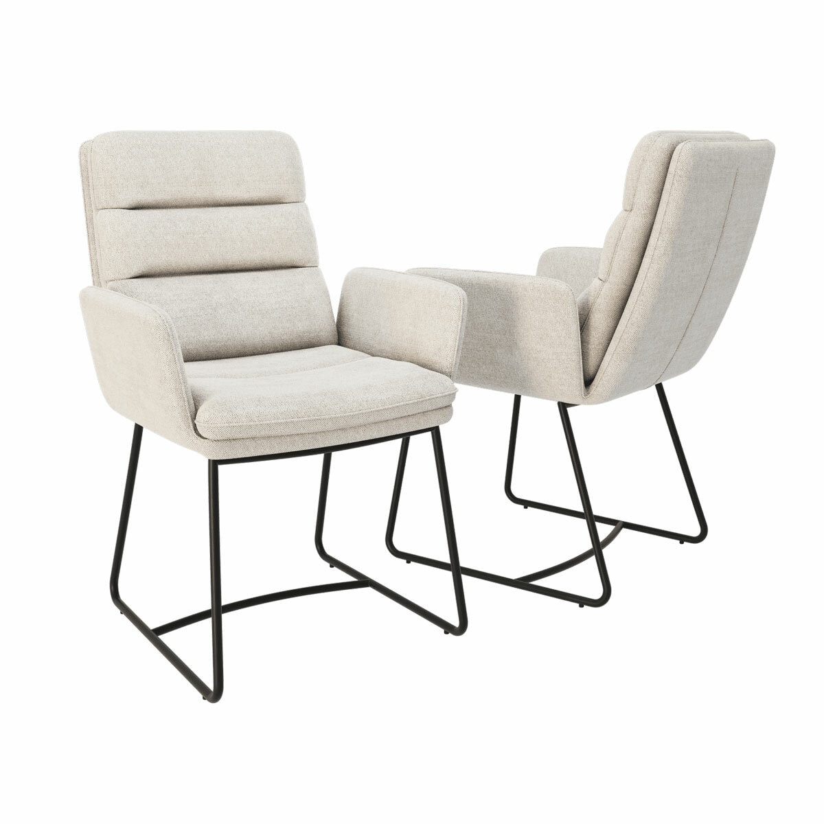 AKANTE Copenhague Off White Fabric Dining Chair, 2 Pack