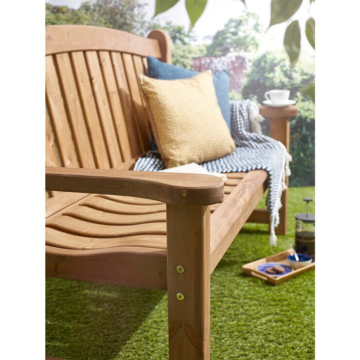 Anchor Fast 3 Seater Pine Wood Bench Anchor Fast 3 Seater Pine Wood Bench