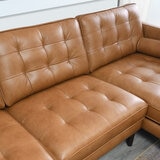 Simon Li Harstine Brown Leather Corner Sofa