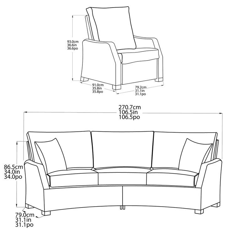 Pacific Casual Northgate Barcalounger 7 Piece Deep Seating Patio Set with Reclining Arm Chairs