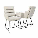 AKANTE Copenhague Off White Fabric Dining Chair, 2 Pack