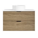 Ove Archie 900mm Wide Wall Mounted Vanity with 2 Drawers in Natural Oak
