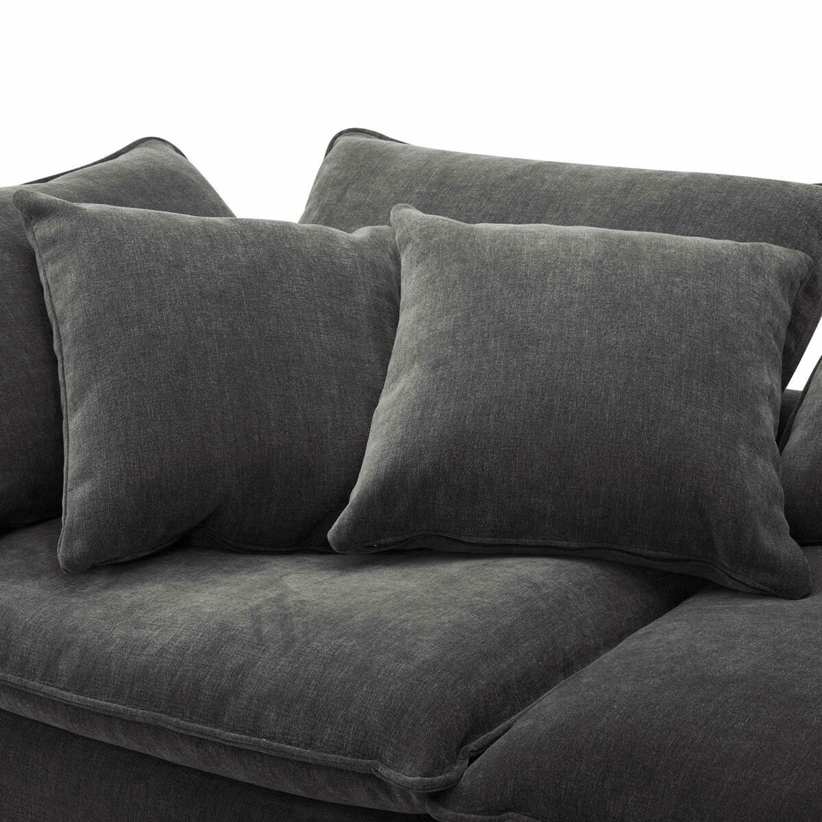 Aiden & Ivy Sereen Dark Grey Fabric 6 Piece Modular Sofa