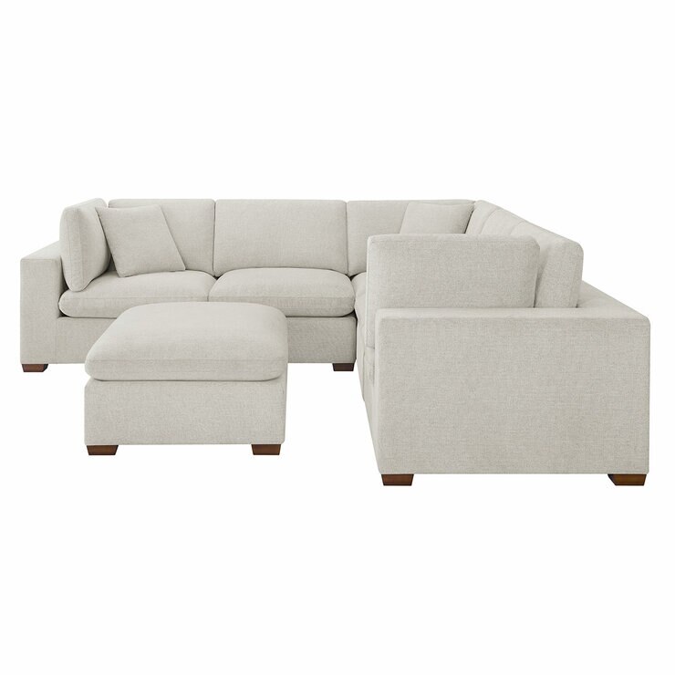 Thomasville Lowell Light Grey Fabric 6 Piece Modular Sofa