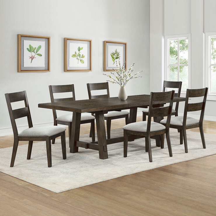 Brinley Extending Dining Table + 6 Dining Chairs, Seats 4-6 Brinley Extending Dining Table + 6 Dining Chairs, Seats 4-6