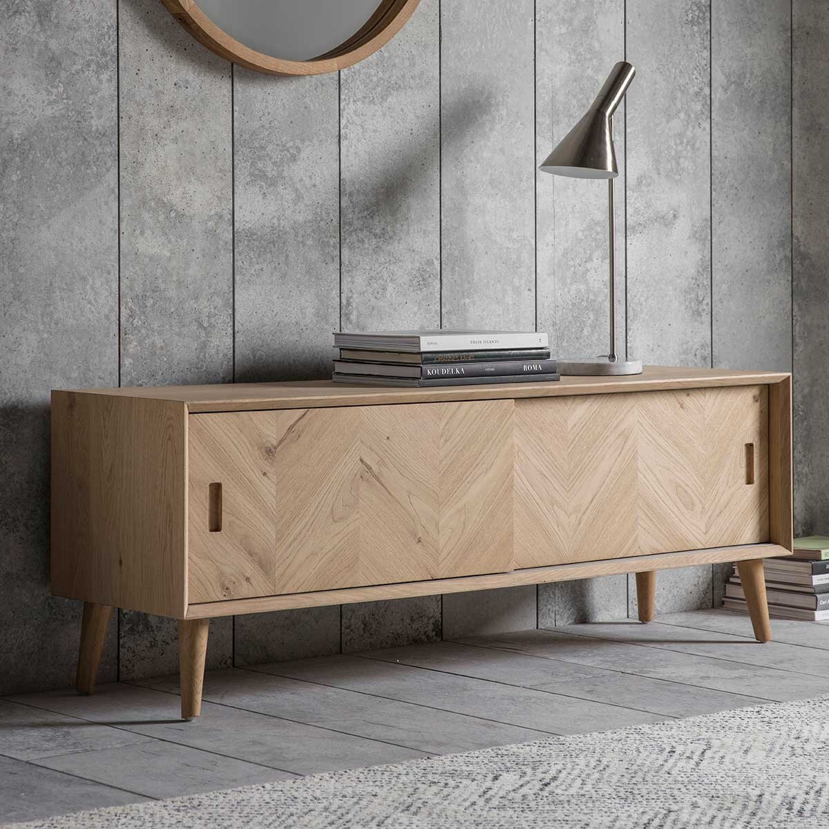 Gallery Milano Oak Entertainment Unit for TV's up to 55"