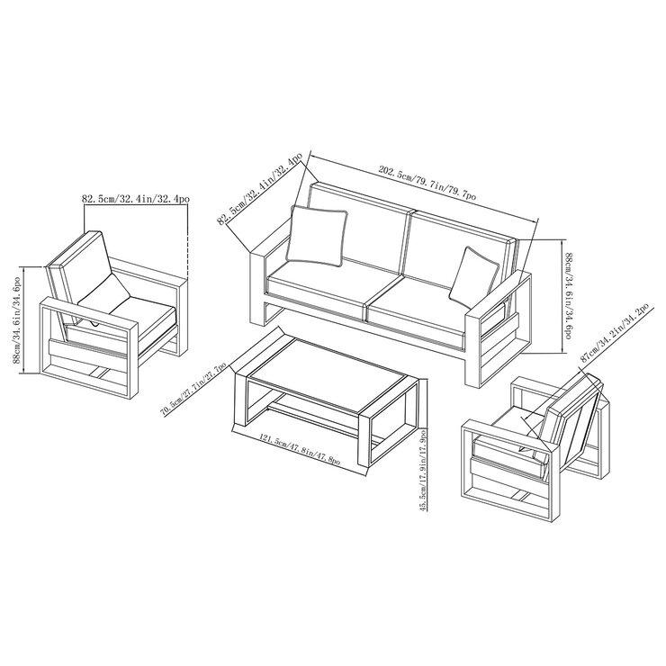 SunVilla Clifton 4 Piece Deep Seating Set + Cover