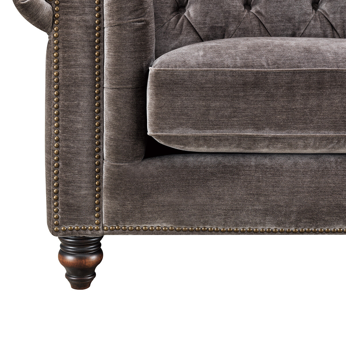 Allington Grey Fabric Chesterfield Armchair