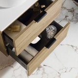 Ove Archie 600mm Wide Wall Mounted Vanity with 2 Drawers in Natural Oak