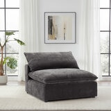 Aiden & Ivy Sereen Dark Grey Fabric Armless Chair
