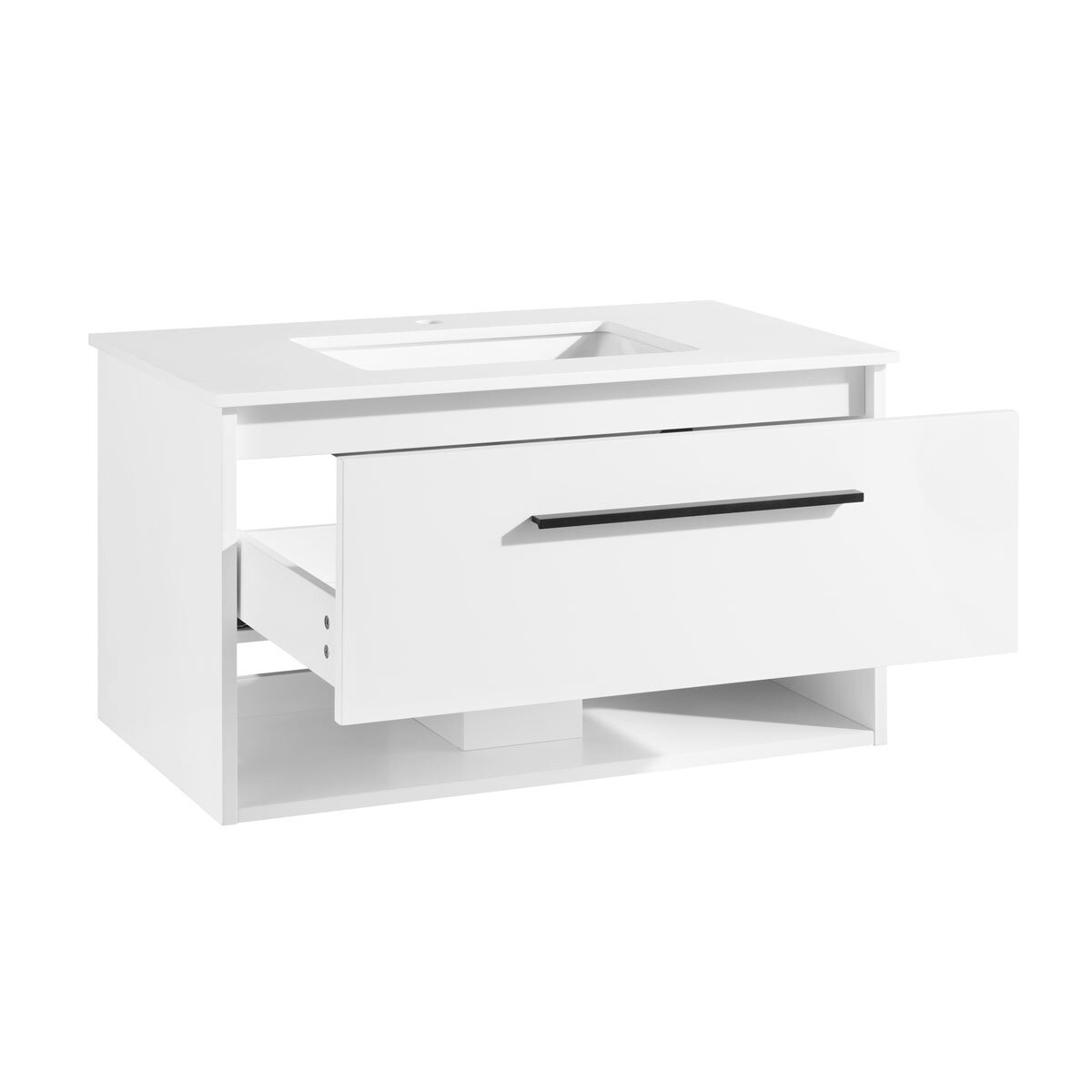 Ove Camila 900mm Wide Wall Mounted Vanity in Matte White