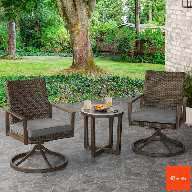 Agio McKinnon 3 Piece Woven Bistro Set + Cover Agio McKinnon 3 Piece Woven Bistro Set + Cover